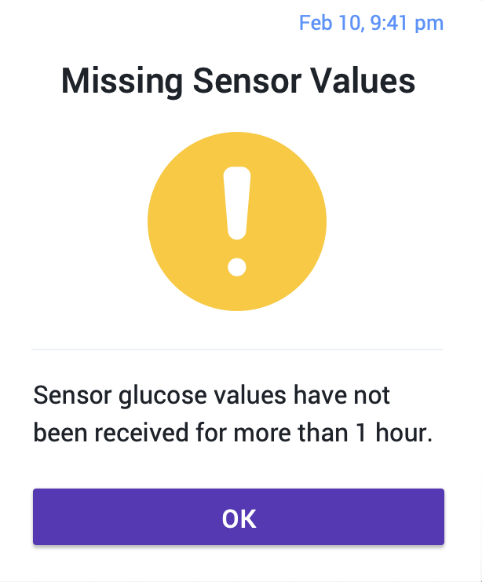 Omnipod 5 Missing Sensor Values error message