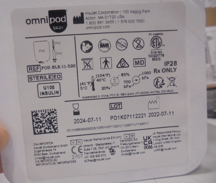 Omnipod DASH Pod shelf life