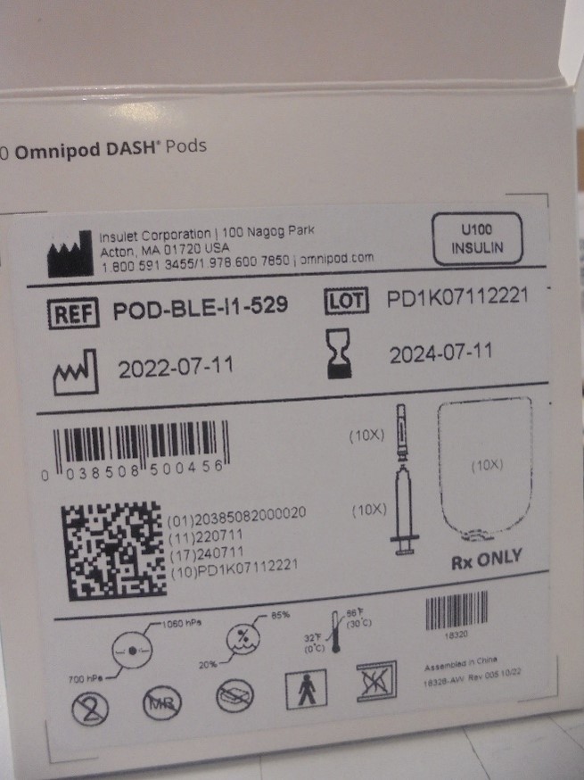 Omnipod DASH Pod shelf life