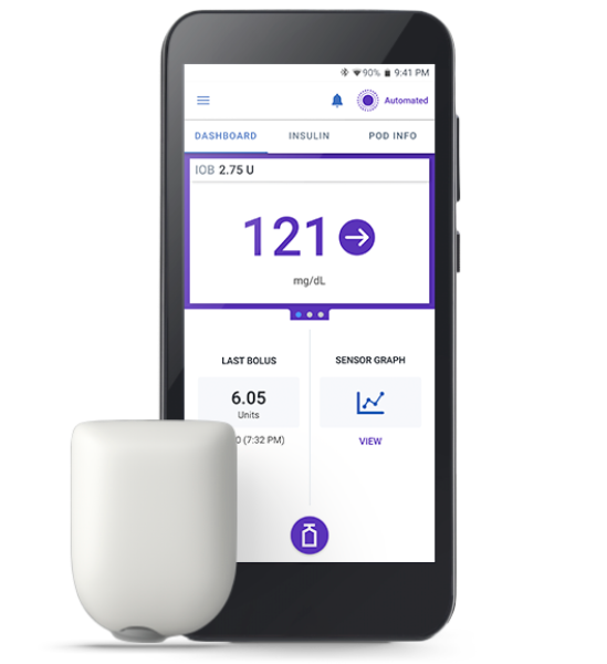 Omnipod 5 with Pod and no adhesive