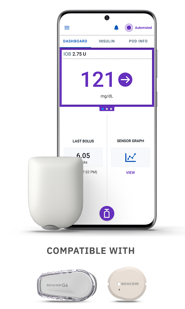 Omnipod 5 w Android App Compatible with Dexcom G7 and Dexcom G7