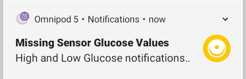 Omnipod 5 with FreeStyle Libre 2 Plus "Missing Sensor Glucose Values" notification