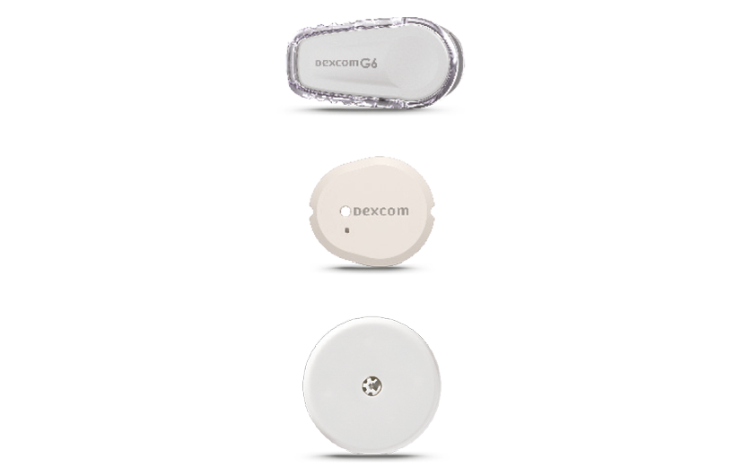 3 sensors: Dexcom G6, G7, and FreeStyle Libre 2 Plus aligned vertically