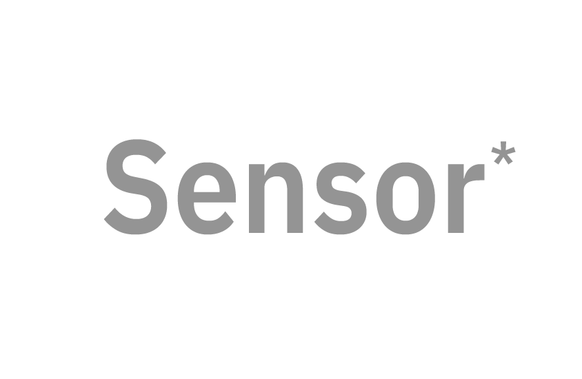 The word "Sensor" in gray on a transparent background 